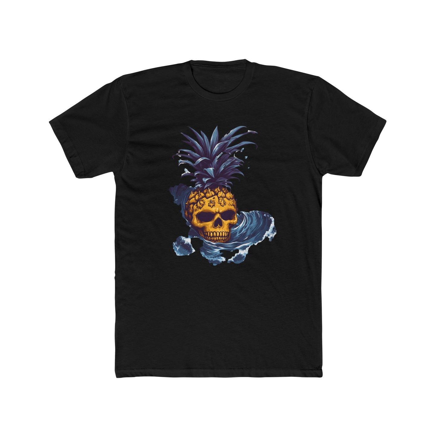 Cotton Tee - Pineapple Skull in Big Wave Design