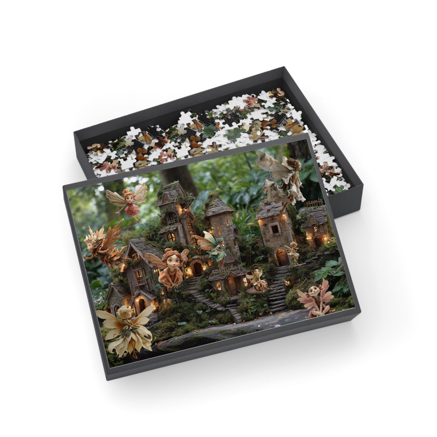 Fairy Village Jigsaw Puzzle — Enchanted Woodland 252/500/1000-Piece