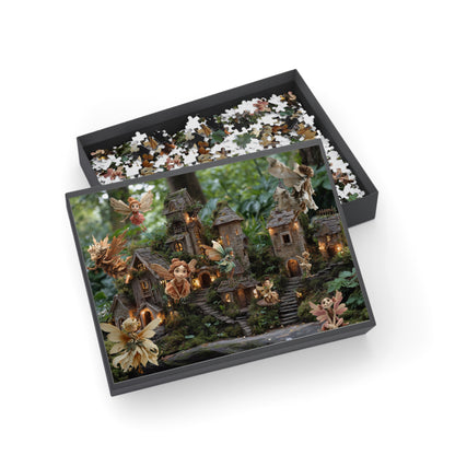 Fairy Village Jigsaw Puzzle — Enchanted Woodland 252/500/1000-Piece