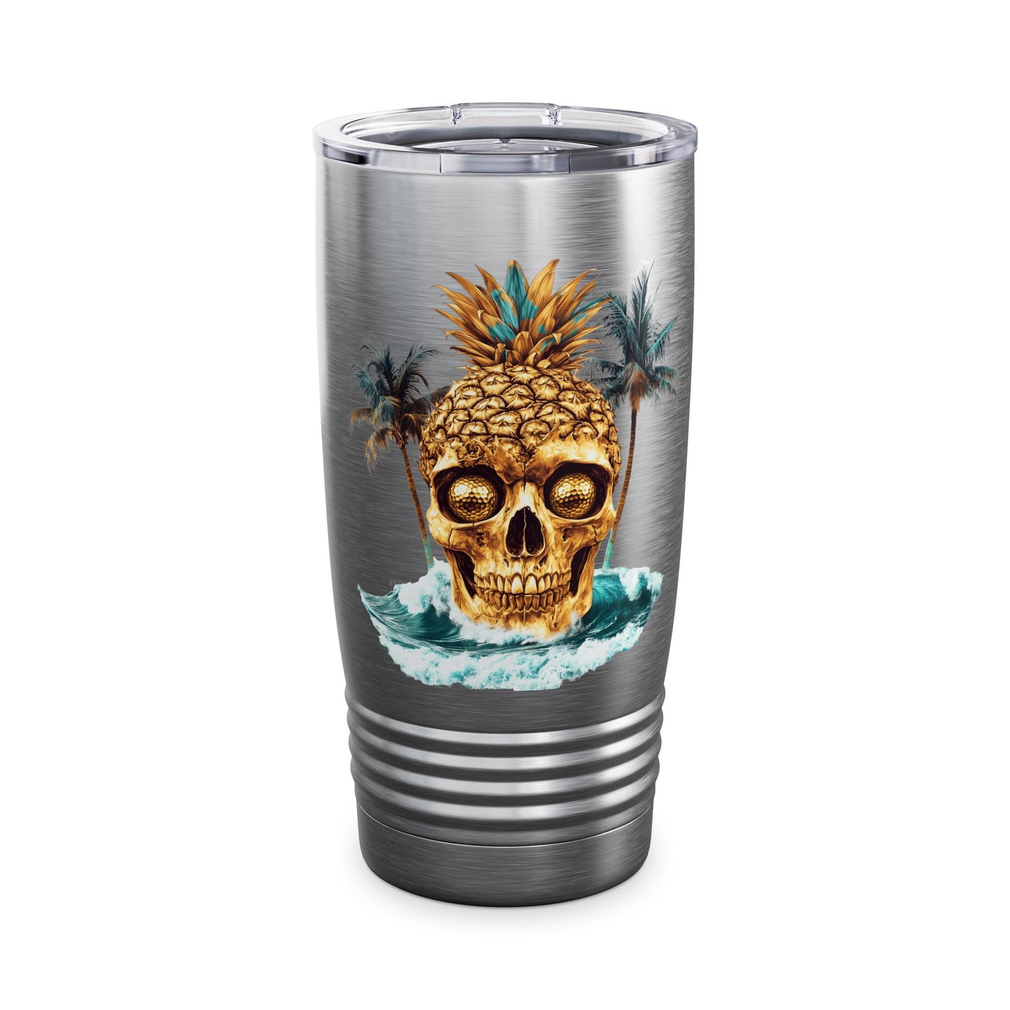 Golf Tumbler - 20oz Ringneck Cup Pineapple Skull Design V10