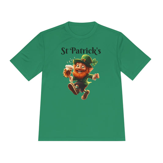 St. Patrick's Day Unisex Moisture Wicking Tee - Fun Leprechaun Design