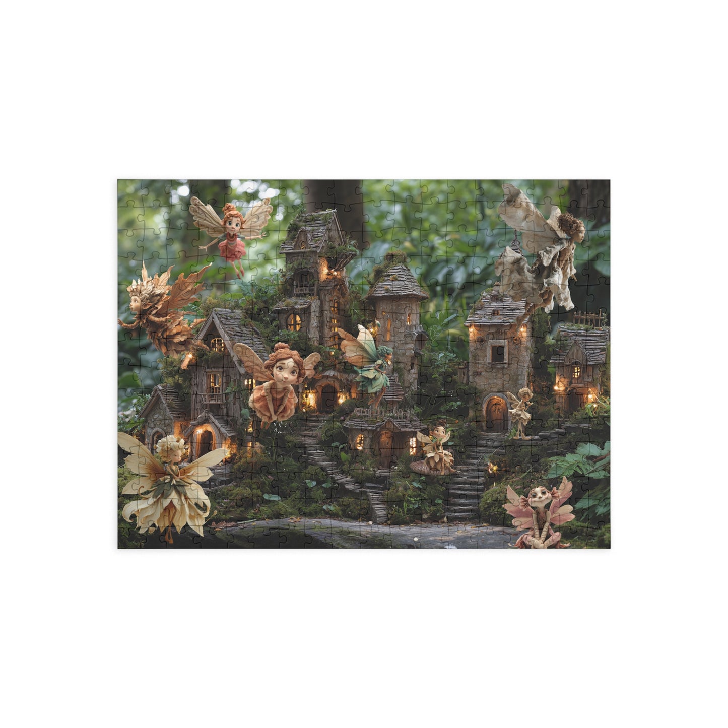 Fairy Village Jigsaw Puzzle — Enchanted Woodland 252/500/1000-Piece