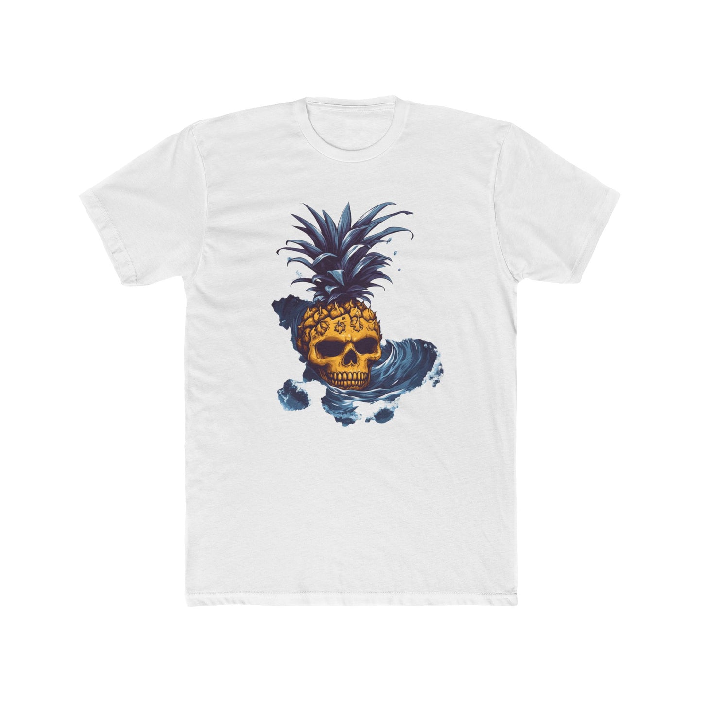 Cotton Tee - Pineapple Skull in Big Wave Design