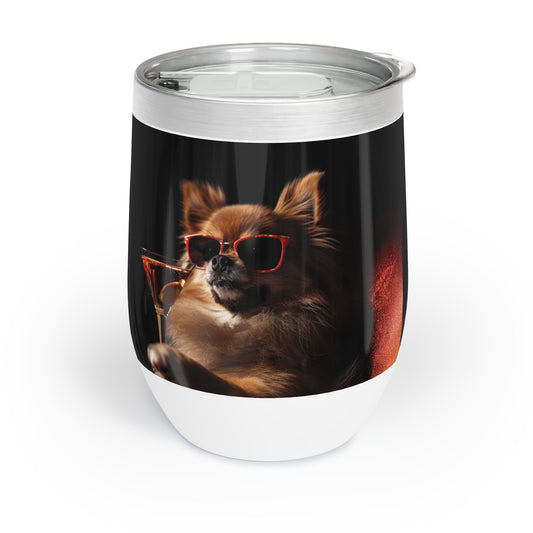 Chill Wine Tumbler - Pomeranian Vegas v1