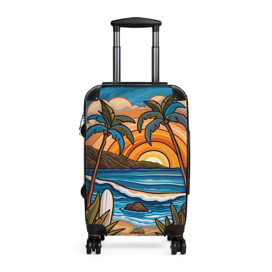 Luggage -Tropical Beach Sunset Graphic Design