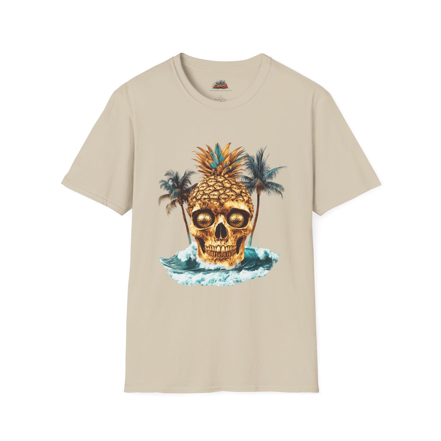 Unique Golf Tshirt - Pineapple Skull With Gold Golf ball Eyes V10