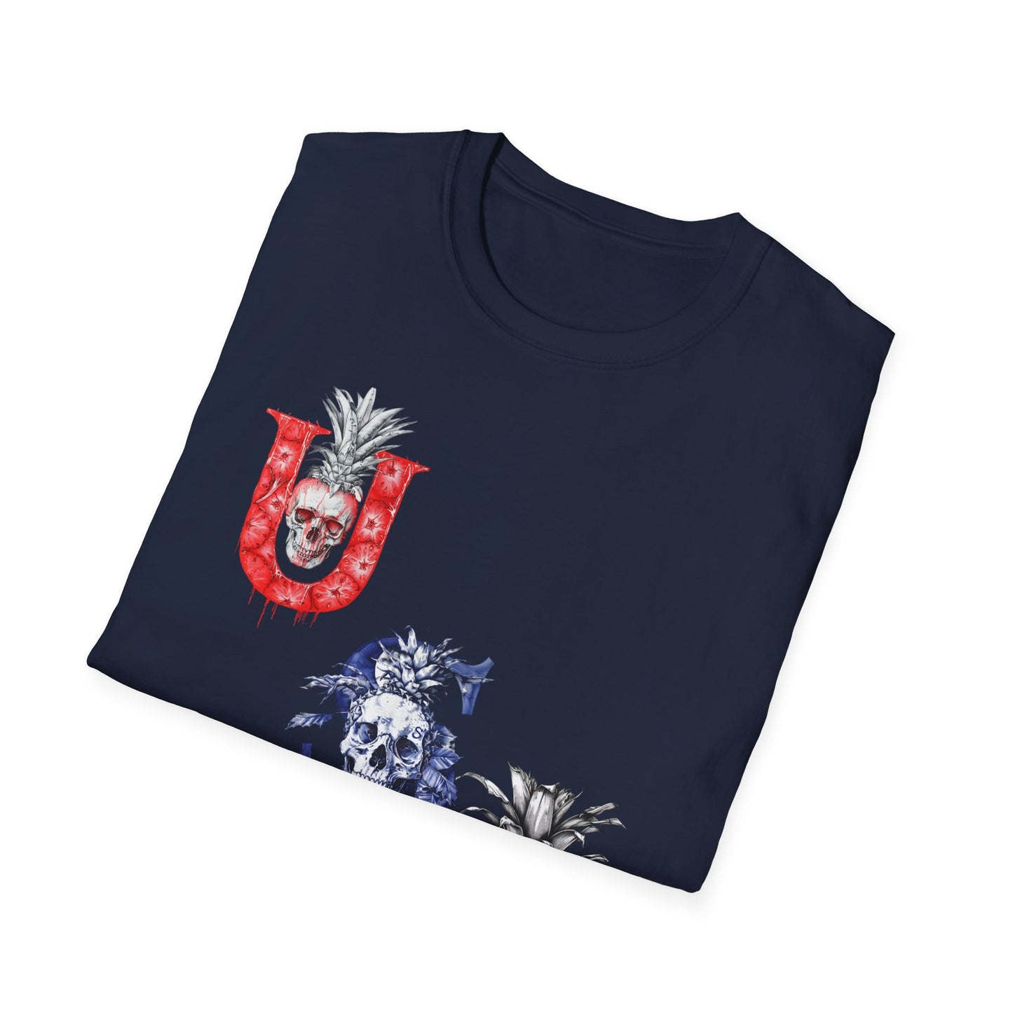 USA Pineapple Skull T-Shirt V1