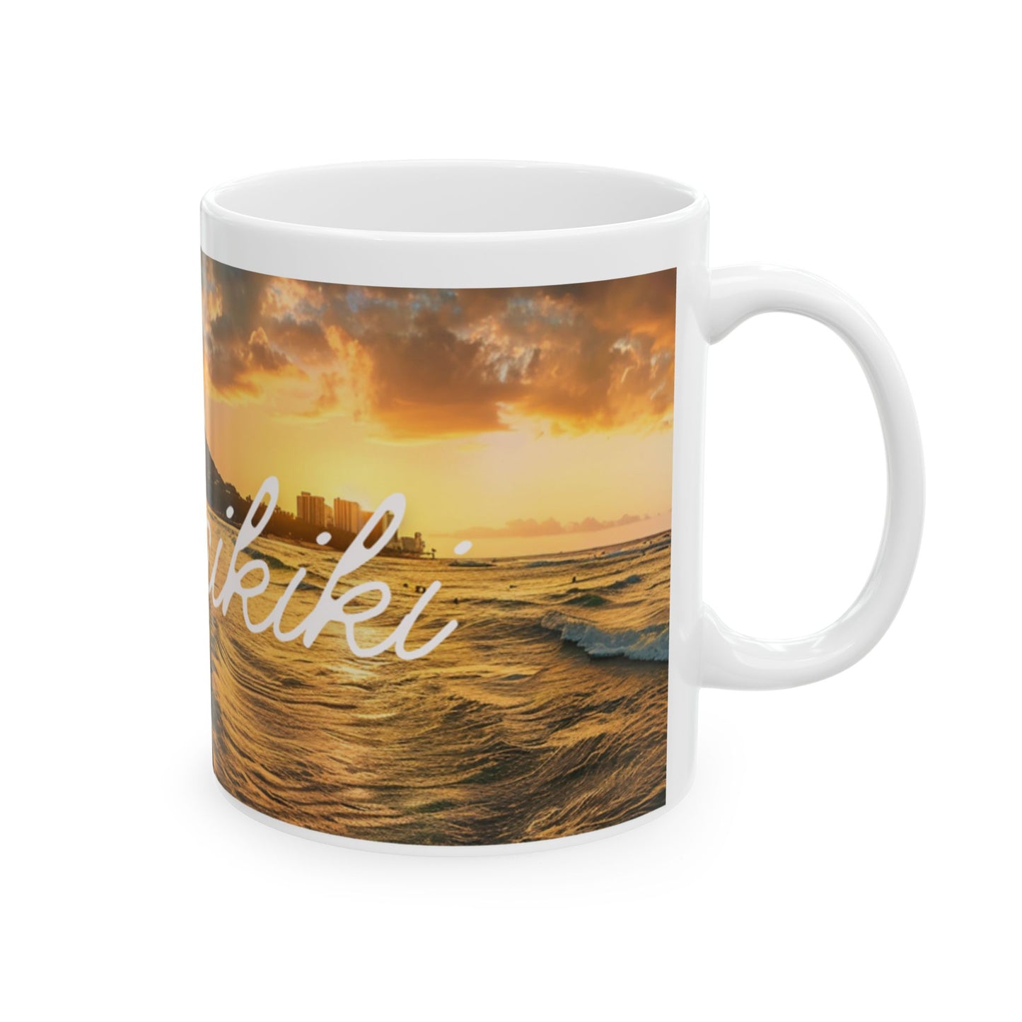 Waikiki Sunset Ceramic Mug - Perfect for Coffee Lovers & Tropical Vibes