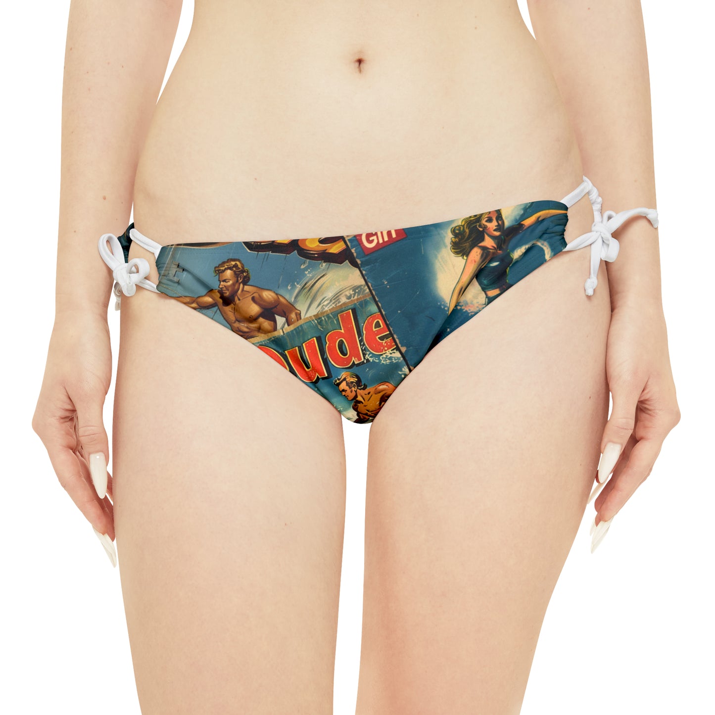 Loop Tie Side Bikini Bottom - retro comic v1