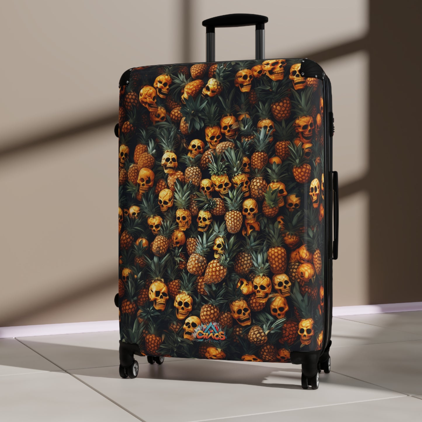 Designer Luggage - pineapple skull