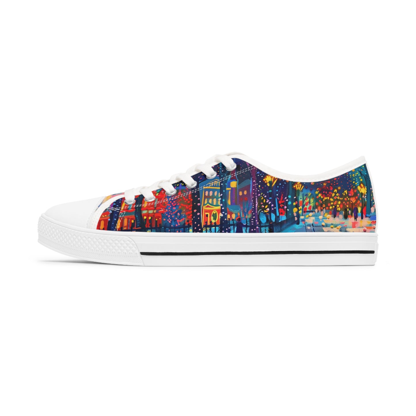 Women's Low Top Sneakers - Christmas Village 1