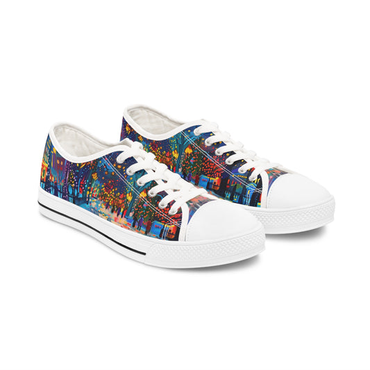 Women's Low Top Sneakers - Christmas Village 1