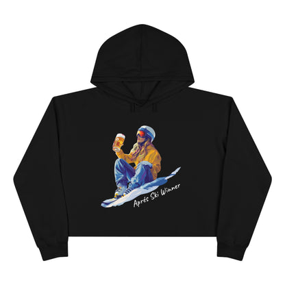 Crop Hoodie - Apres Ski Winner - Black