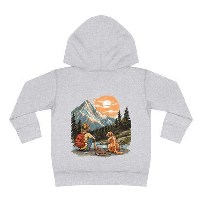 Toddler Pullover Fleece Hoodie - Girl and her golden