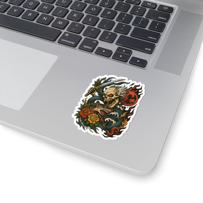 Shark Skull Kiss-Cut Stickers | Summer Vibe, Laptop Decor, USA Pride