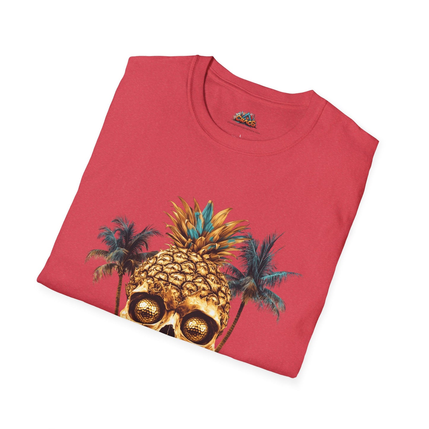 Unique Golf Tshirt - Pineapple Skull With Gold Golf ball Eyes V10