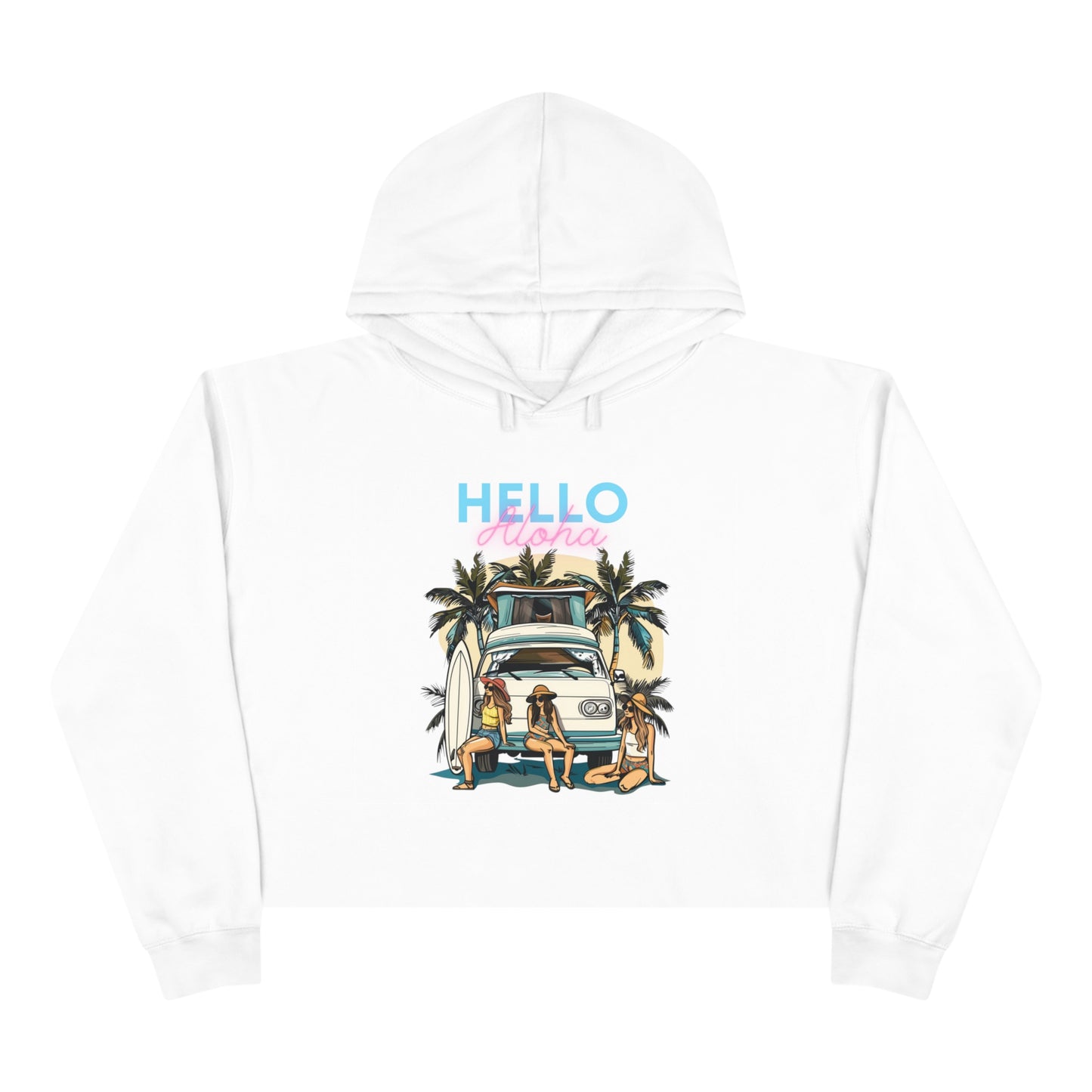 Crop Hoodie - Hello Aloha