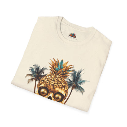 Unique Golf Tshirt - Pineapple Skull With Gold Golf ball Eyes V10