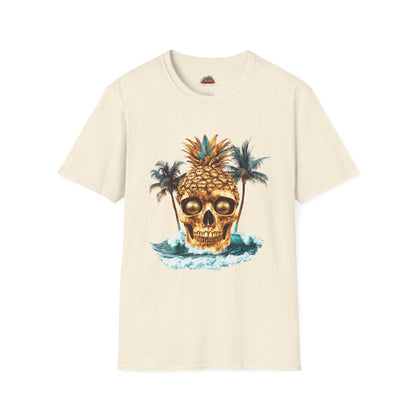 Unique Golf Tshirt - Pineapple Skull With Gold Golf ball Eyes V10