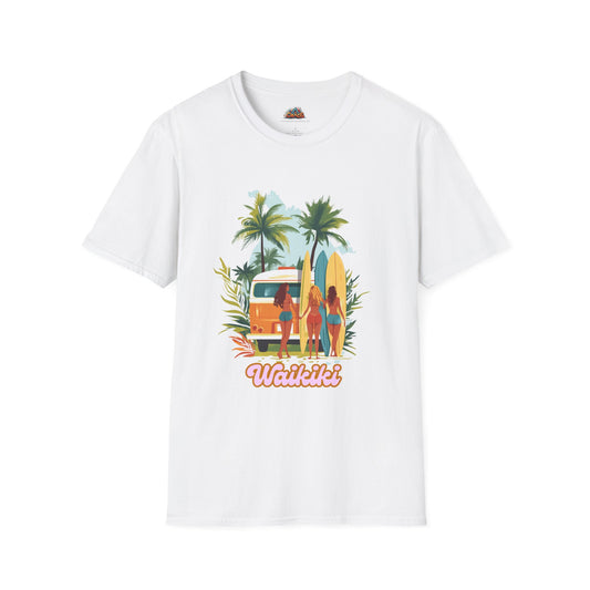 Soft 100% Ring-Spun Cotton - Tropical T-Shirt Collection - Artsy Designs Beach Babes Campervan V1