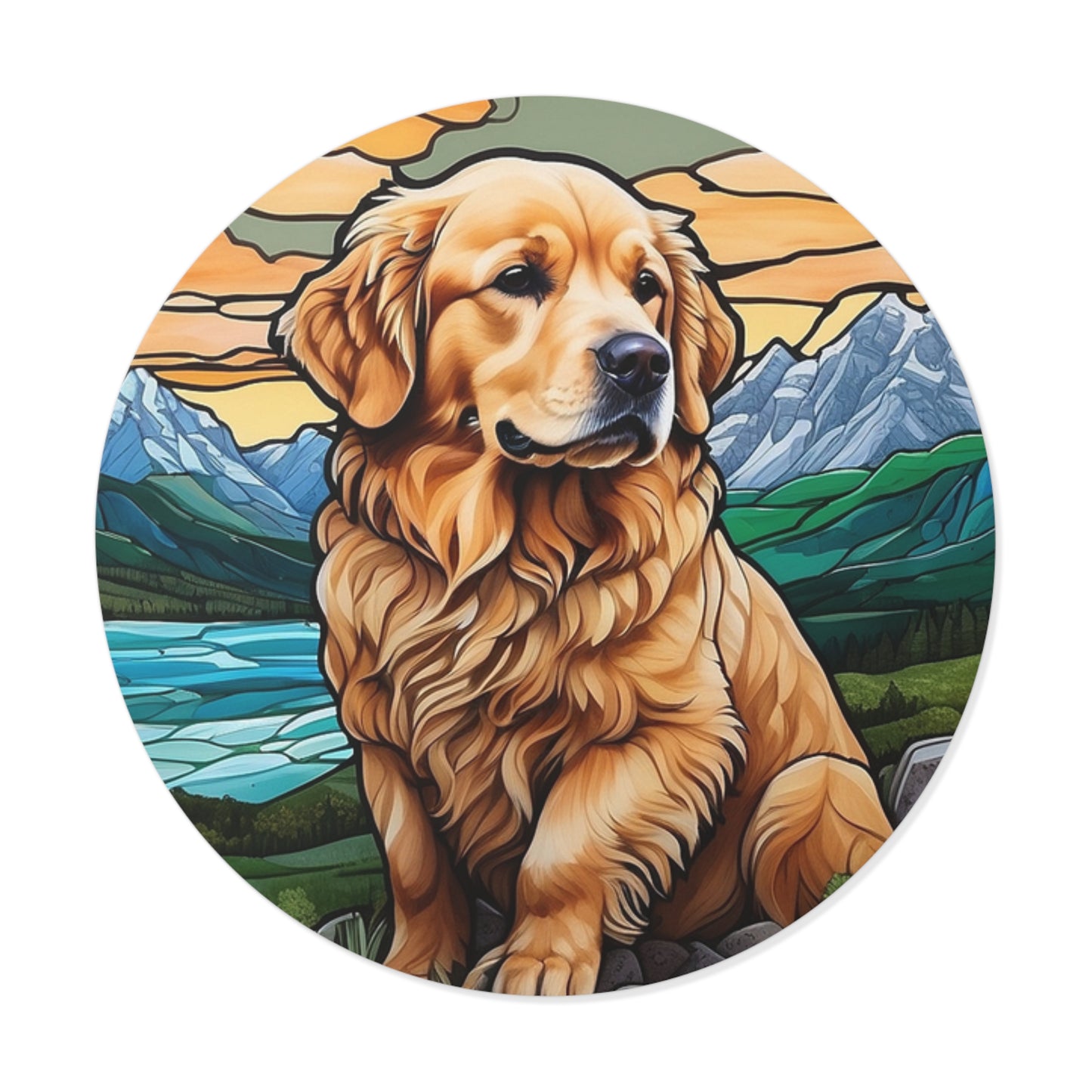 🌟 "Golden Mountain Adventure Sticker - Part of the Golden Core Graphics Series" 🏔️🐾