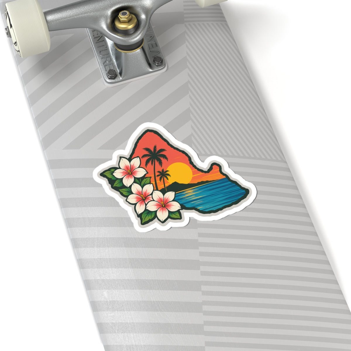 Oahu 1 Skull Kiss-Cut Stickers | Summer Vibe, Laptop Decor, USA Pride