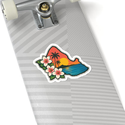 Oahu 1 Skull Kiss-Cut Stickers | Summer Vibe, Laptop Decor, USA Pride