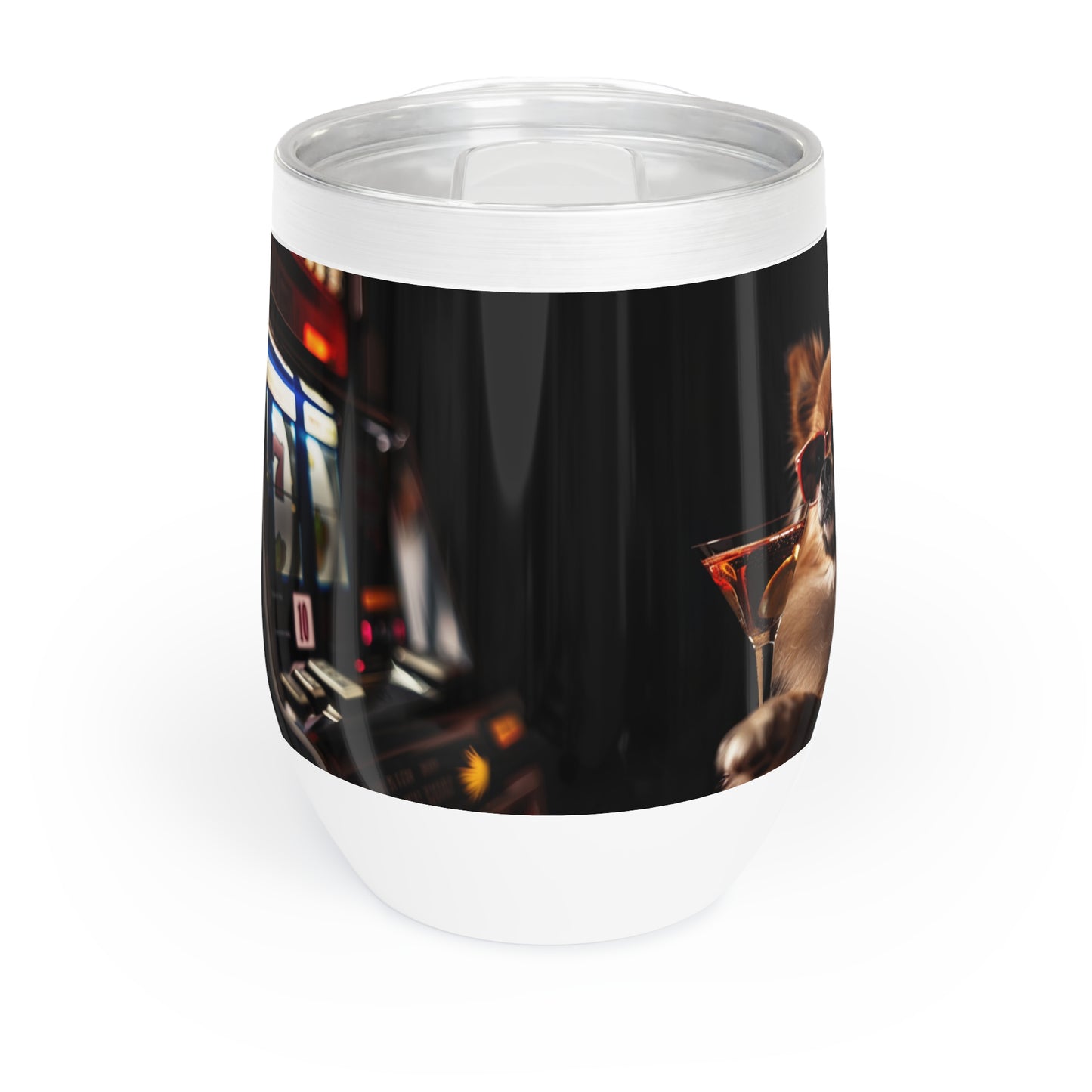 Chill Wine Tumbler - Pomeranian Vegas v1