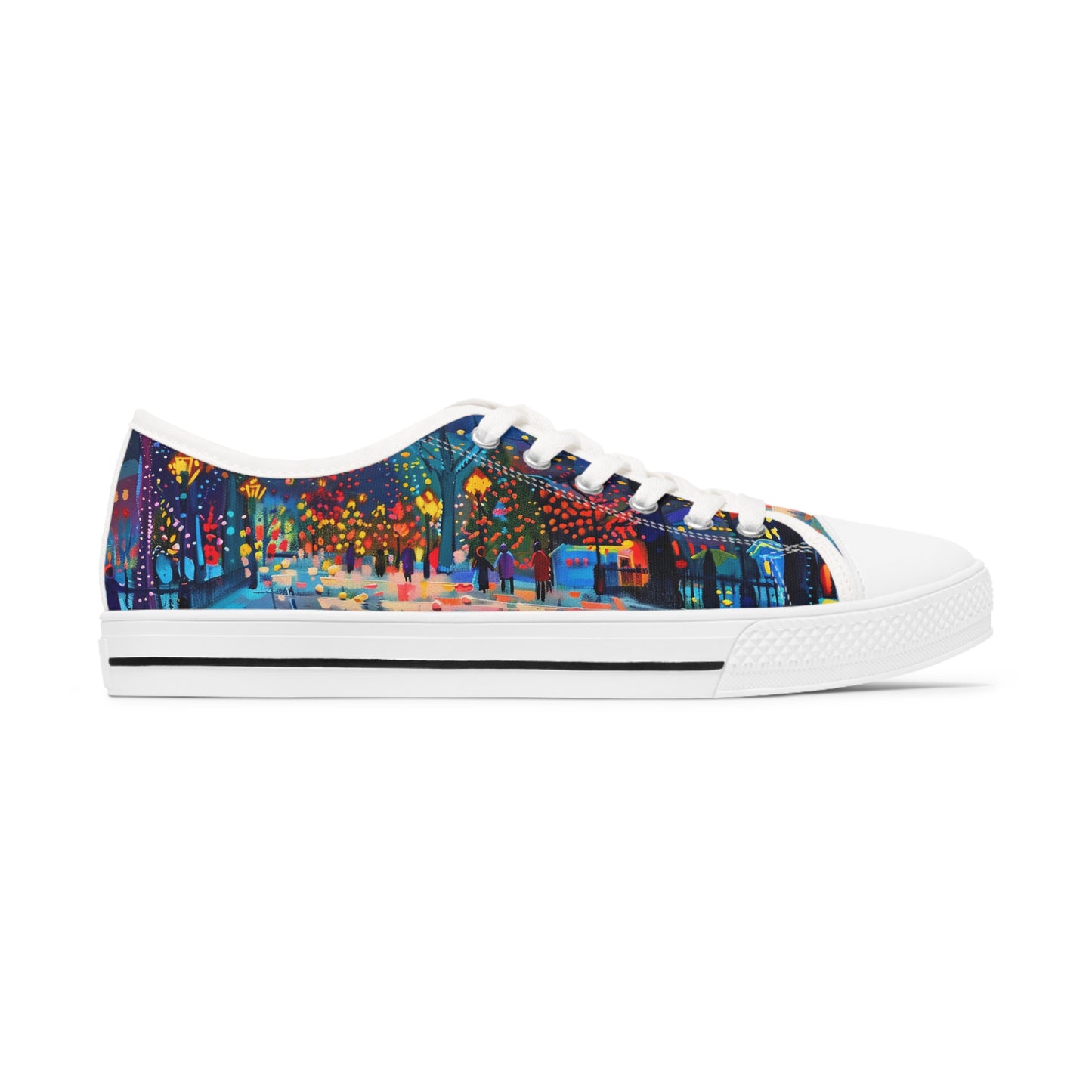 Women's Low Top Sneakers - Christmas Village 1