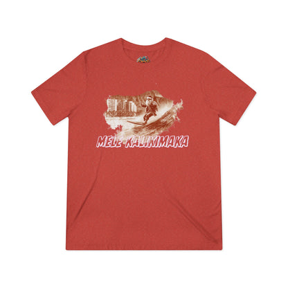 Surfing Santa Christmas Triblend Tee - Mele Kalikimaka Waikiki