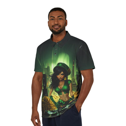 Unisex Polo Shirt hot leprechaun DJ St. Patrick's Day Shirt