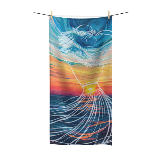 Hawaiian Sunset Hula Polycotton Towel - Beach & Pool Essential