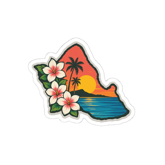 Oahu 1 Skull Kiss-Cut Stickers | Summer Vibe, Laptop Decor, USA Pride