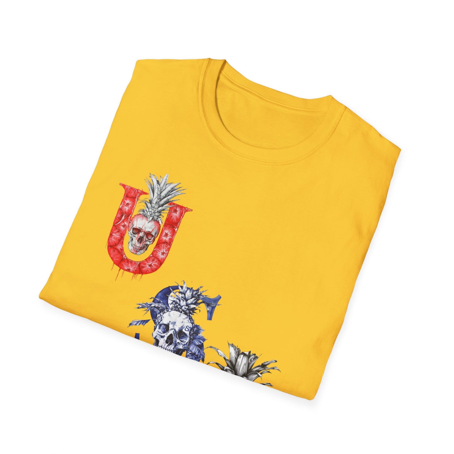 USA Pineapple Skull T-Shirt V1