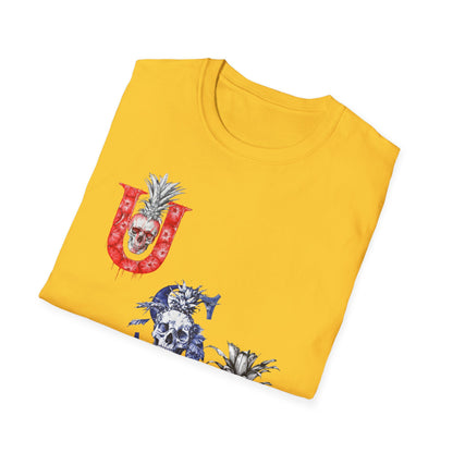 USA Pineapple Skull T-Shirt V1