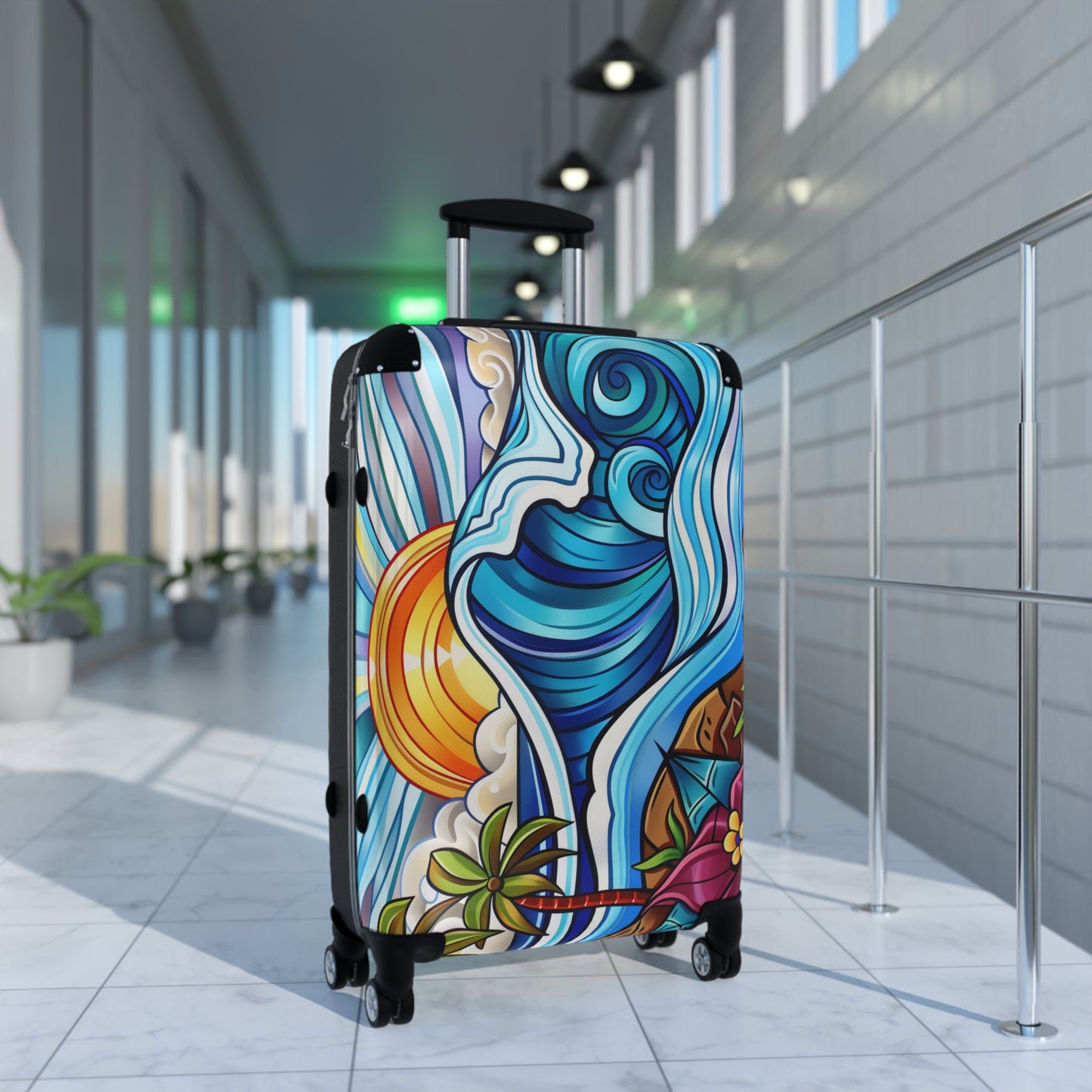 Luggage -Tropical Beach Sunset Graphic Design V2