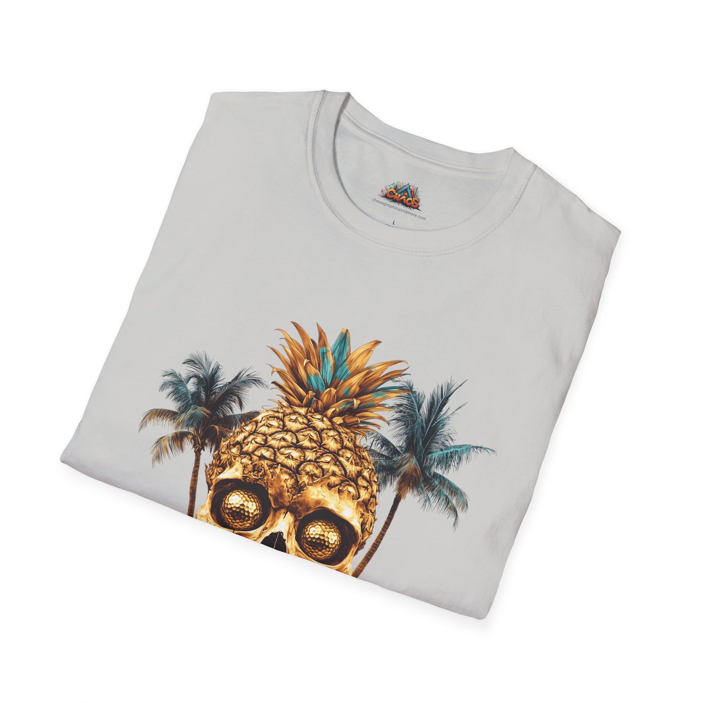 Unique Golf Tshirt - Pineapple Skull With Gold Golf ball Eyes V10