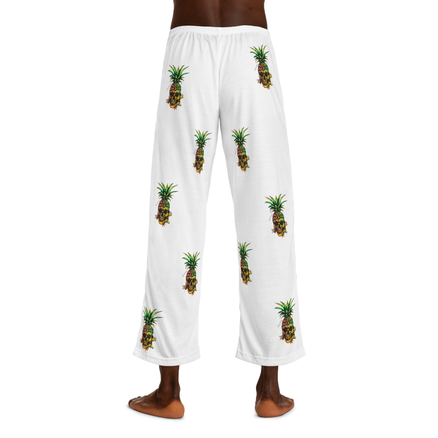 Men's pineapple skull pajama bottoms - V1