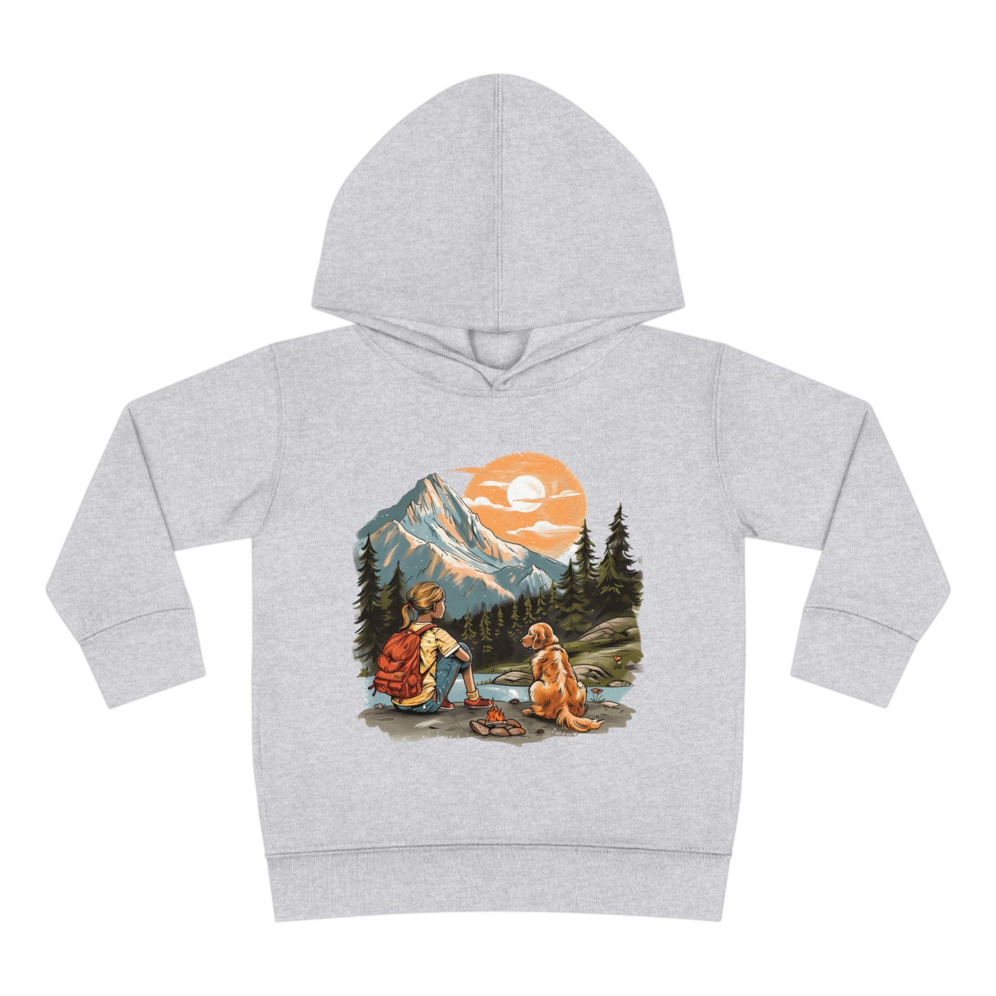 Toddler Pullover Fleece Hoodie - Girl and her golden