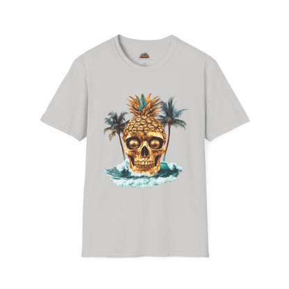 Unique Golf Tshirt - Pineapple Skull With Gold Golf ball Eyes V10