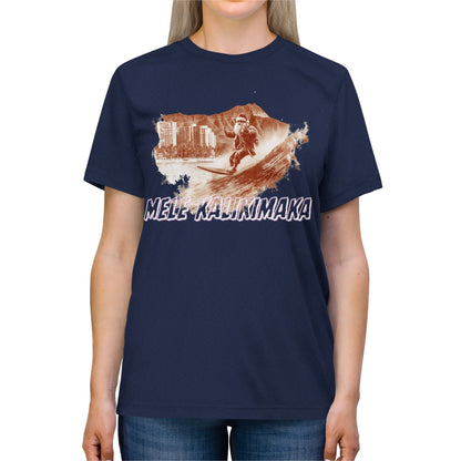 Surfing Santa Christmas Triblend Tee - Mele Kalikimaka Waikiki