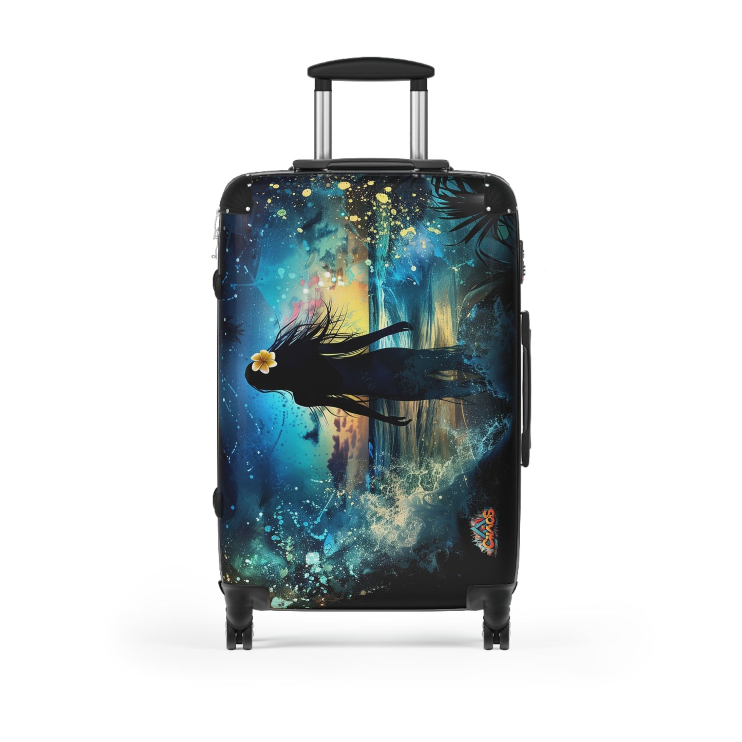 Luggage - Woman in the Ocean at Sunset, Tropical Vibes