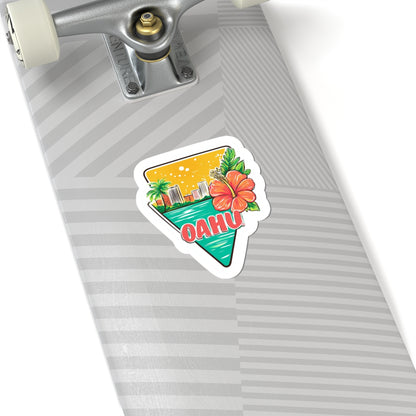 Oahu 4 Kiss-Cut Stickers | Summer Vibe, Laptop Decor, USA Pride
