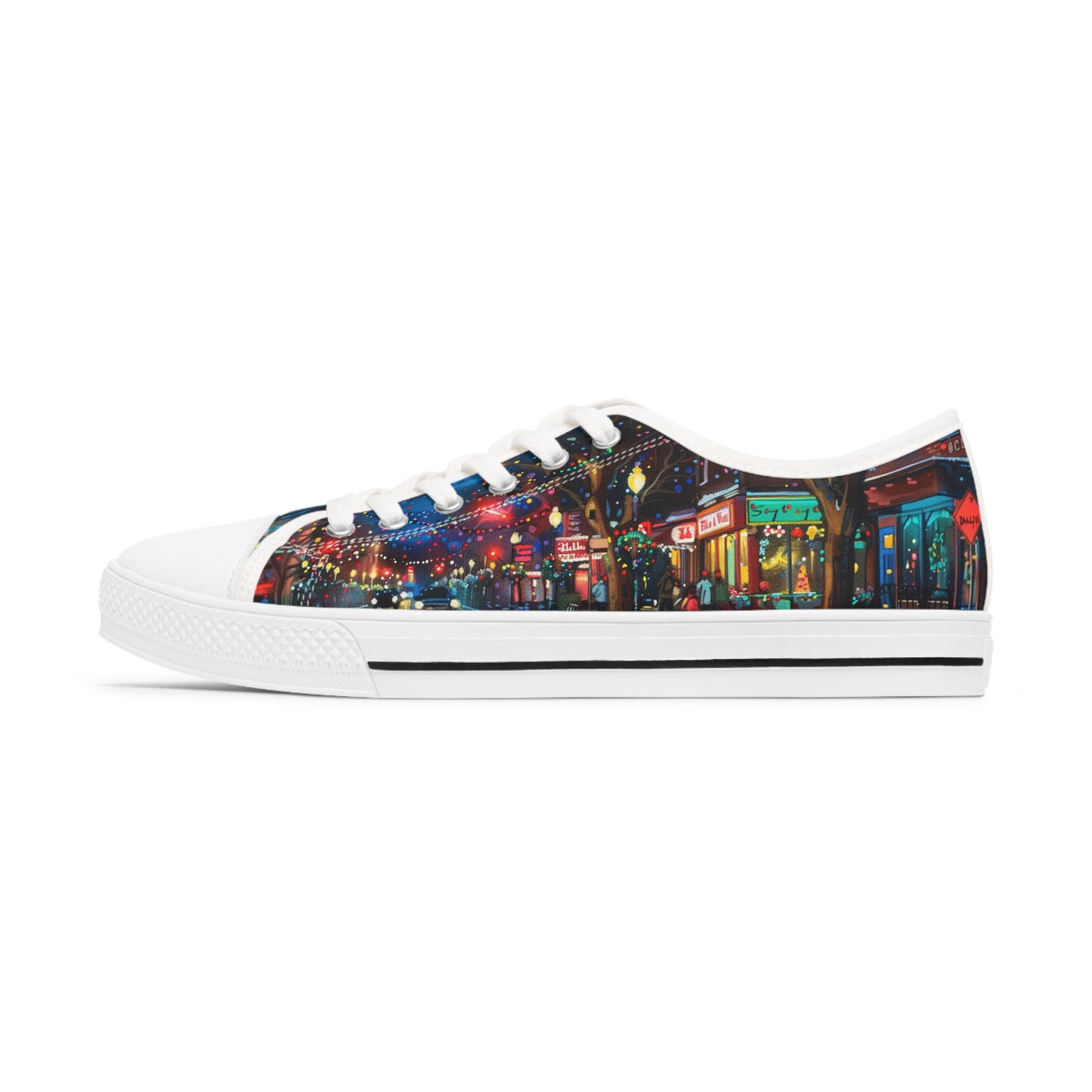 Women's Low Top Sneakers - Christmas Village 2